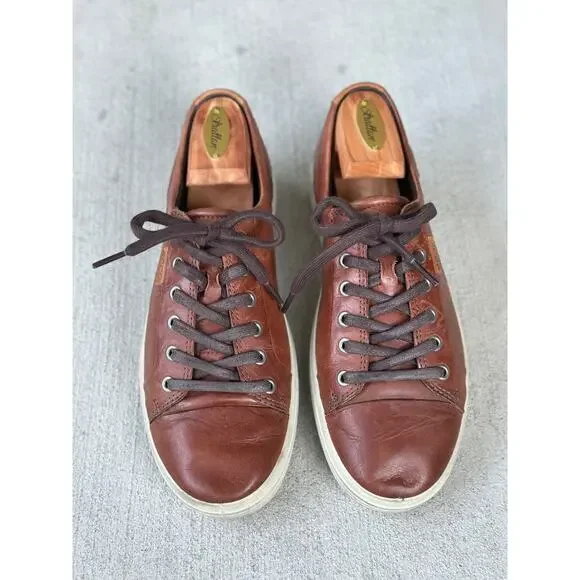 Ecco Soft 7 Sleek Scandinavian Design Men’s 7 Brown Leather Sneaker Shoe Comfort - Picture 2 of 7